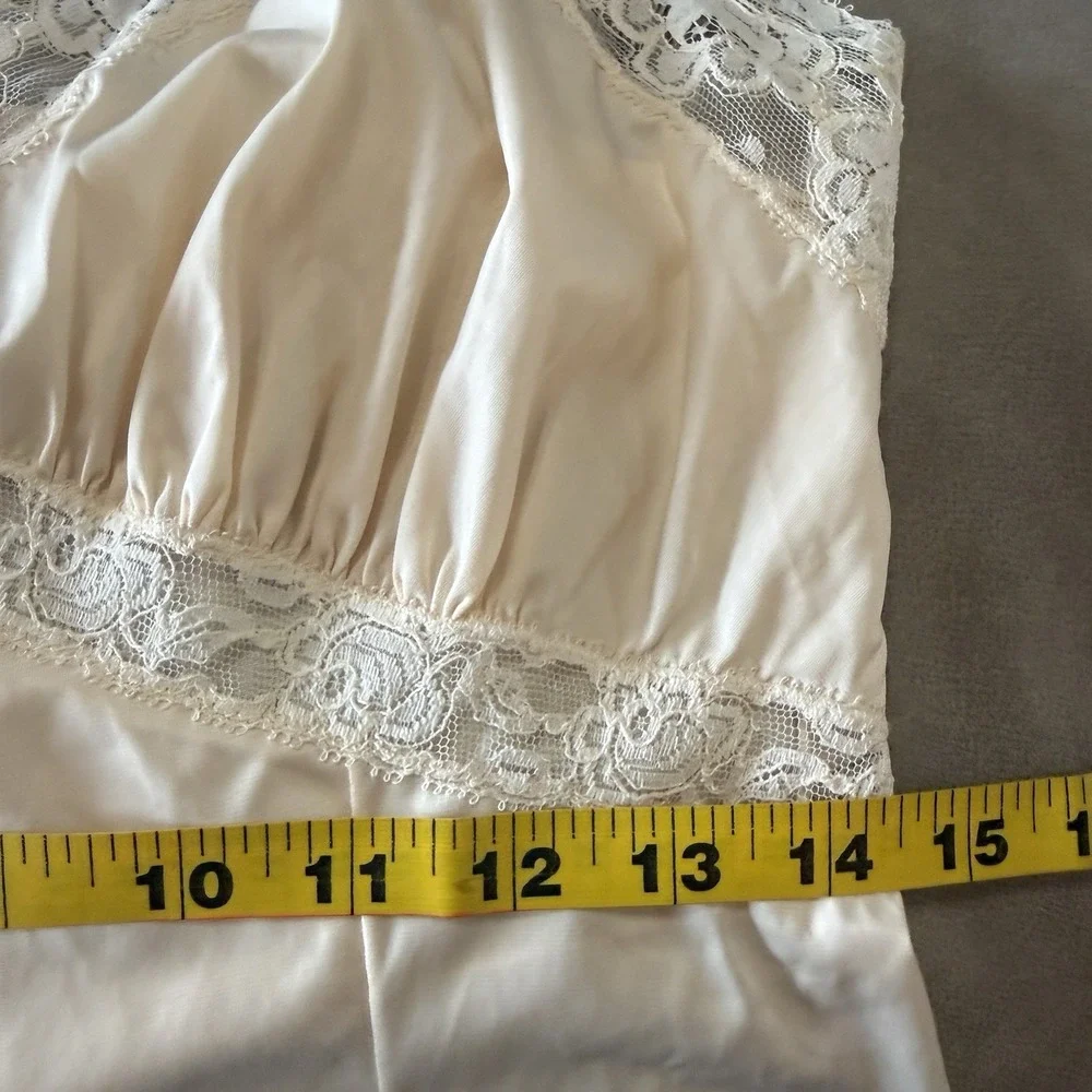 Vtg Slip Dress 34 S Bridal Fairycore Cottagecore Grunge Lace Peach Lingerie Sexy